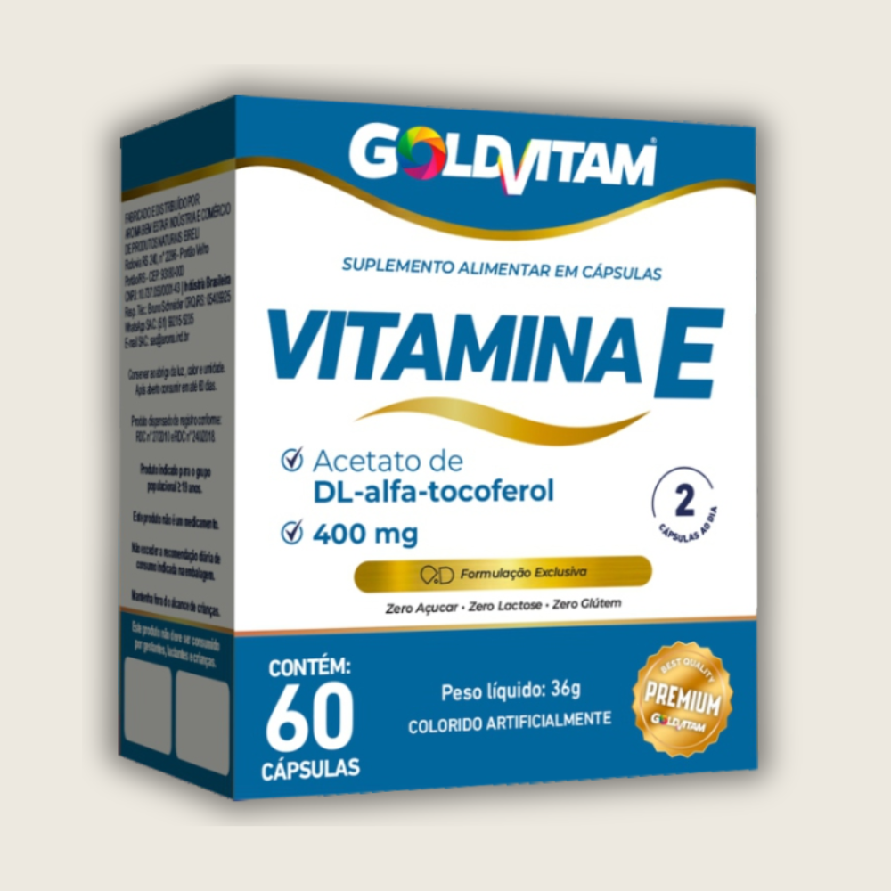 Vitamina E 400 mg – GoldVitam (60 cápsulas)