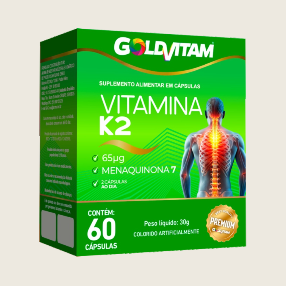 Vitamina K2 (MK-7) 65 µg – GoldVitam (60 cápsulas)