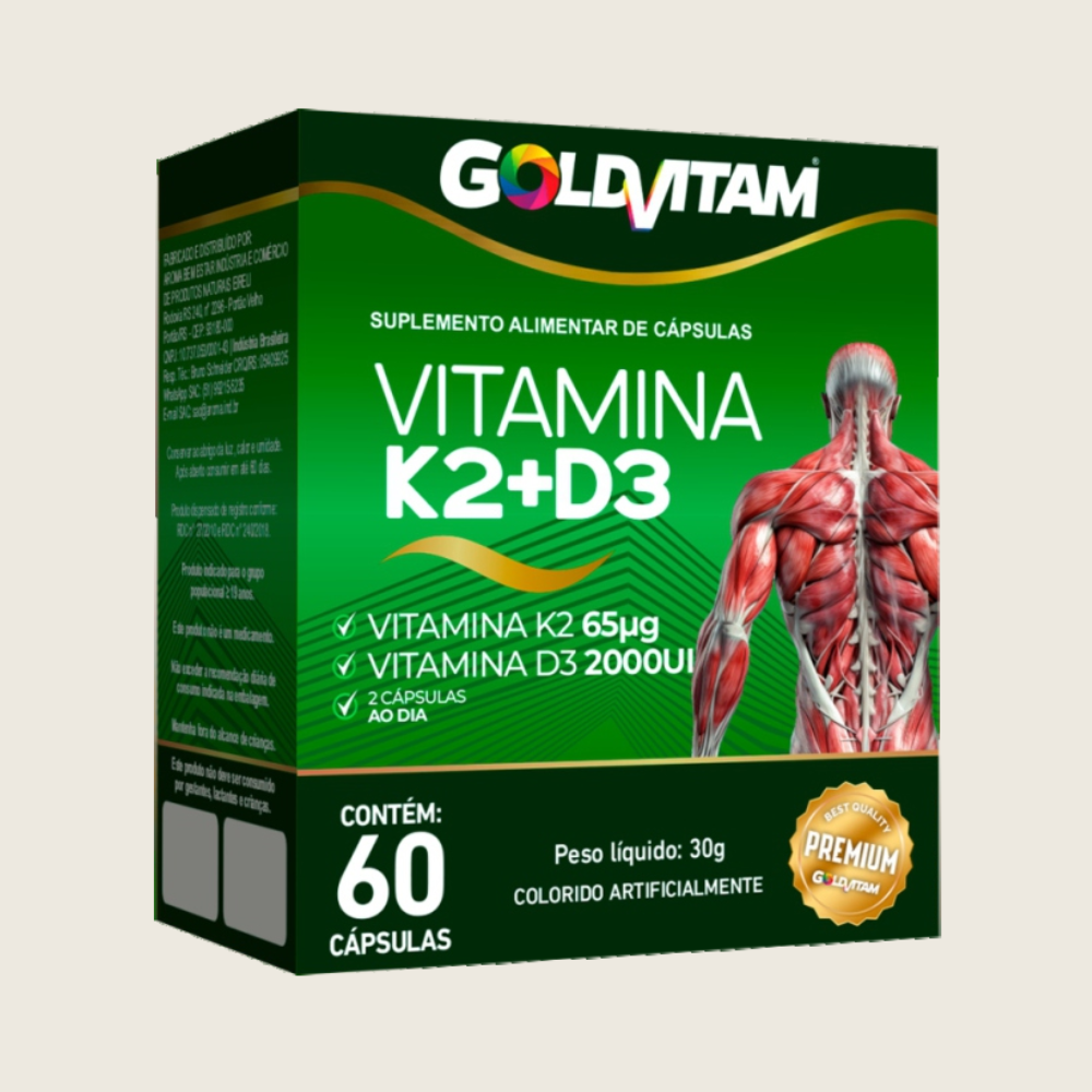 Vitamina K2 + D3 – GoldVitam (60 cápsulas)