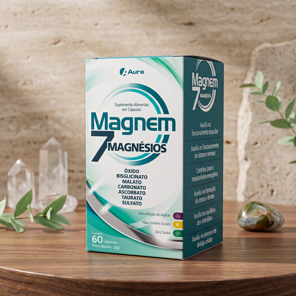 Aura Magnem 7 Magnésios - 60 cápsulas