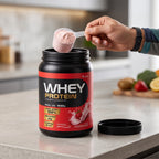 Aura Whey Concentrado 900g - Sabor Morango