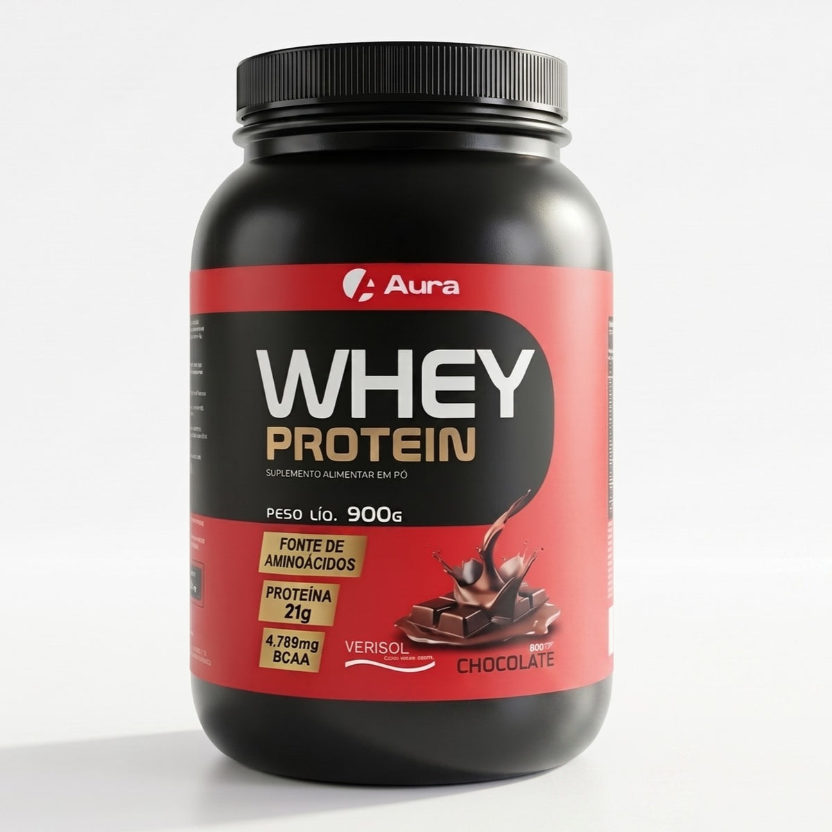 Aura Whey Concentrado 900g  - Sabor Chocolate