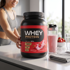 Aura Whey Concentrado 900g - Sabor Morango